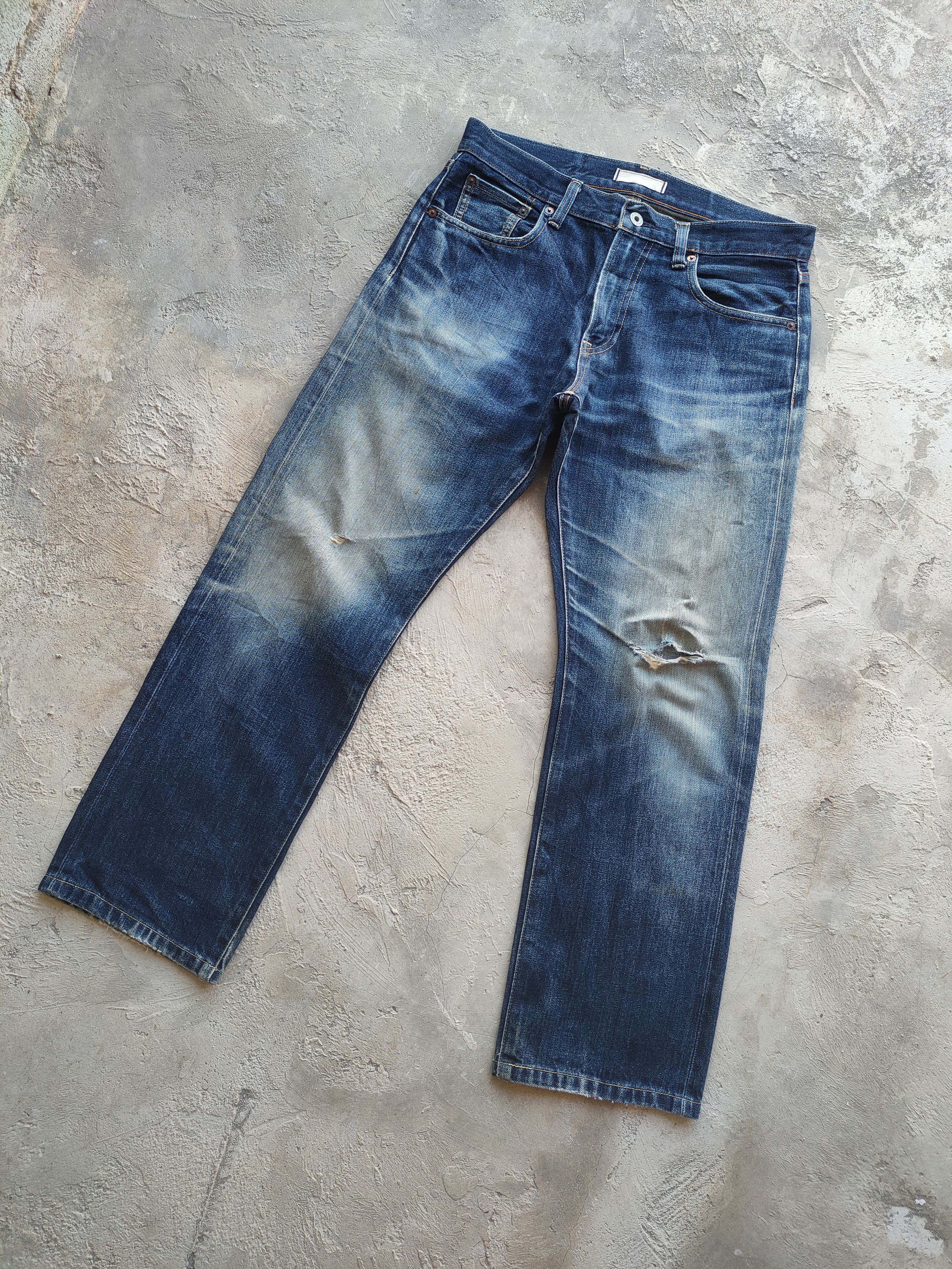Japanese Brand W32 VINTAGE JAPANESE RUSTY MUD WASH RIPPEP JEANS DENIM PANTS Size US 32 / EU 48 - 2 Thumbnail
