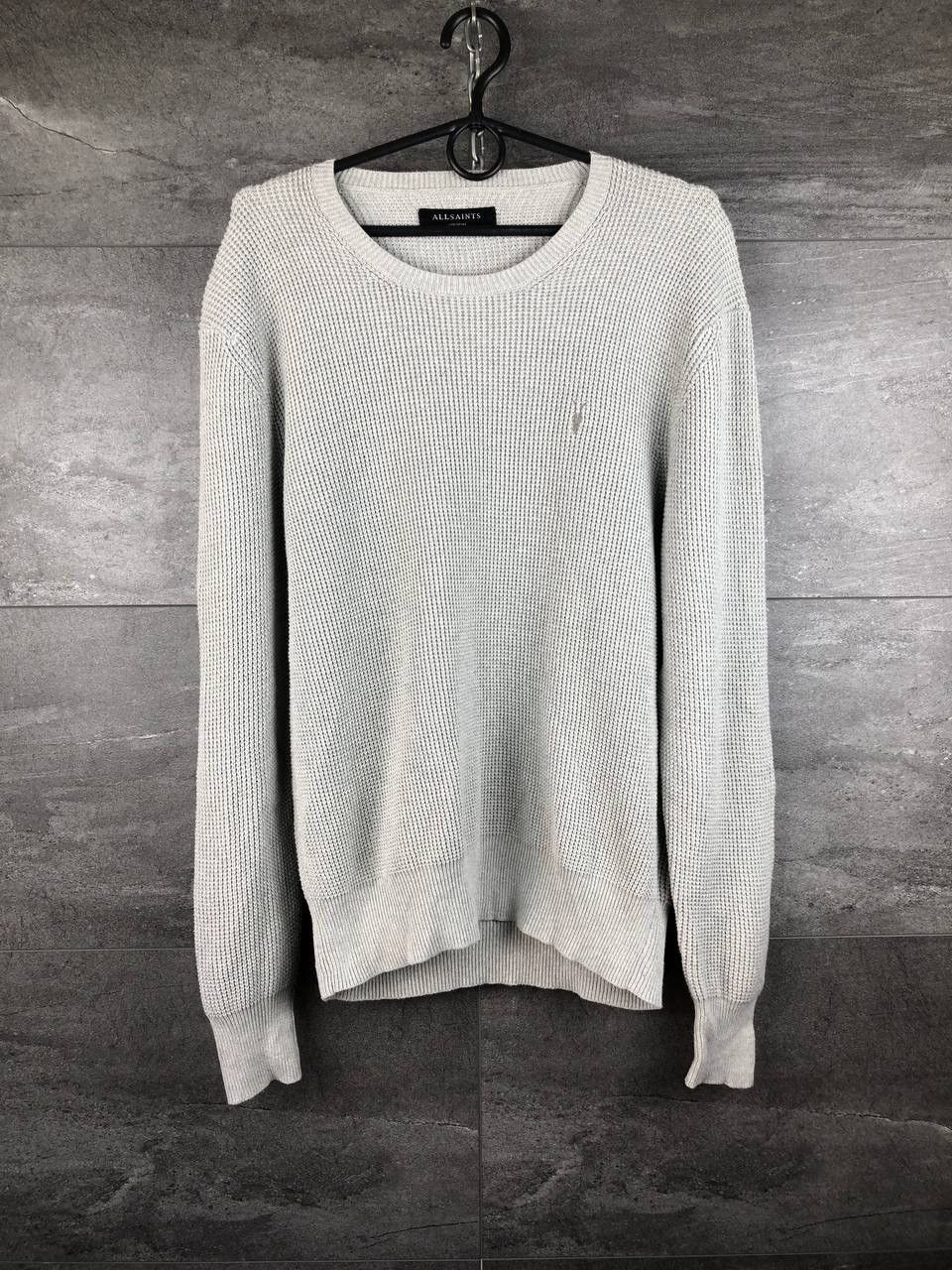 Allsaints Mens Allsaints Trias Crew Logo Embroidered Jumper Sweater Size US M / EU 48-50 / 2 - 1 Thumbnail