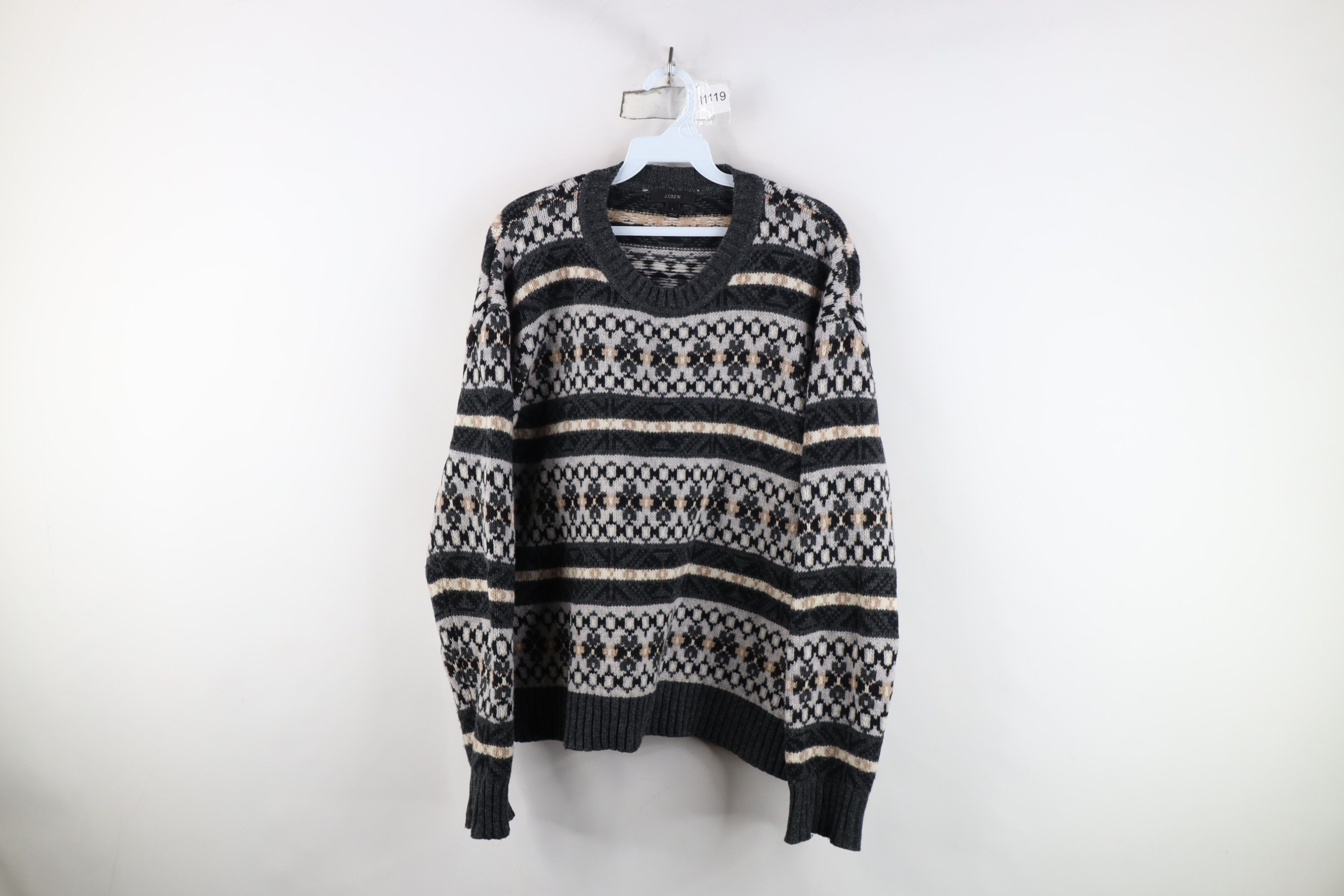 J.Crew J Crew Lambswool Knit Fair Isle Nordic Crewneck Sweater Size L / US 10 / IT 46 - 1 Thumbnail