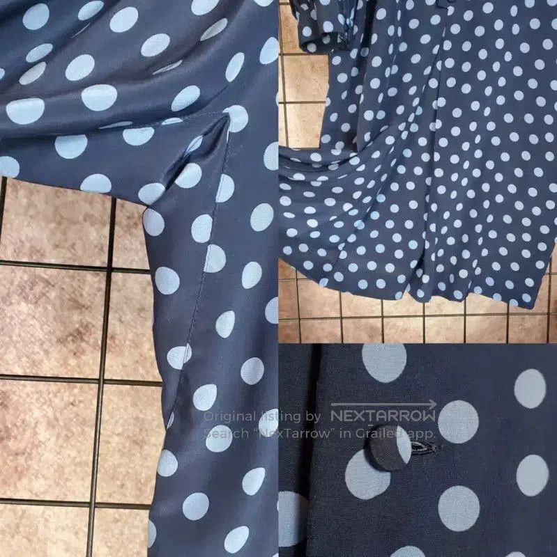 Dior Dior Navy Polka Dot Silk Dress Size M . Size M / US 6-8 / IT 42-44 - 5 Thumbnail