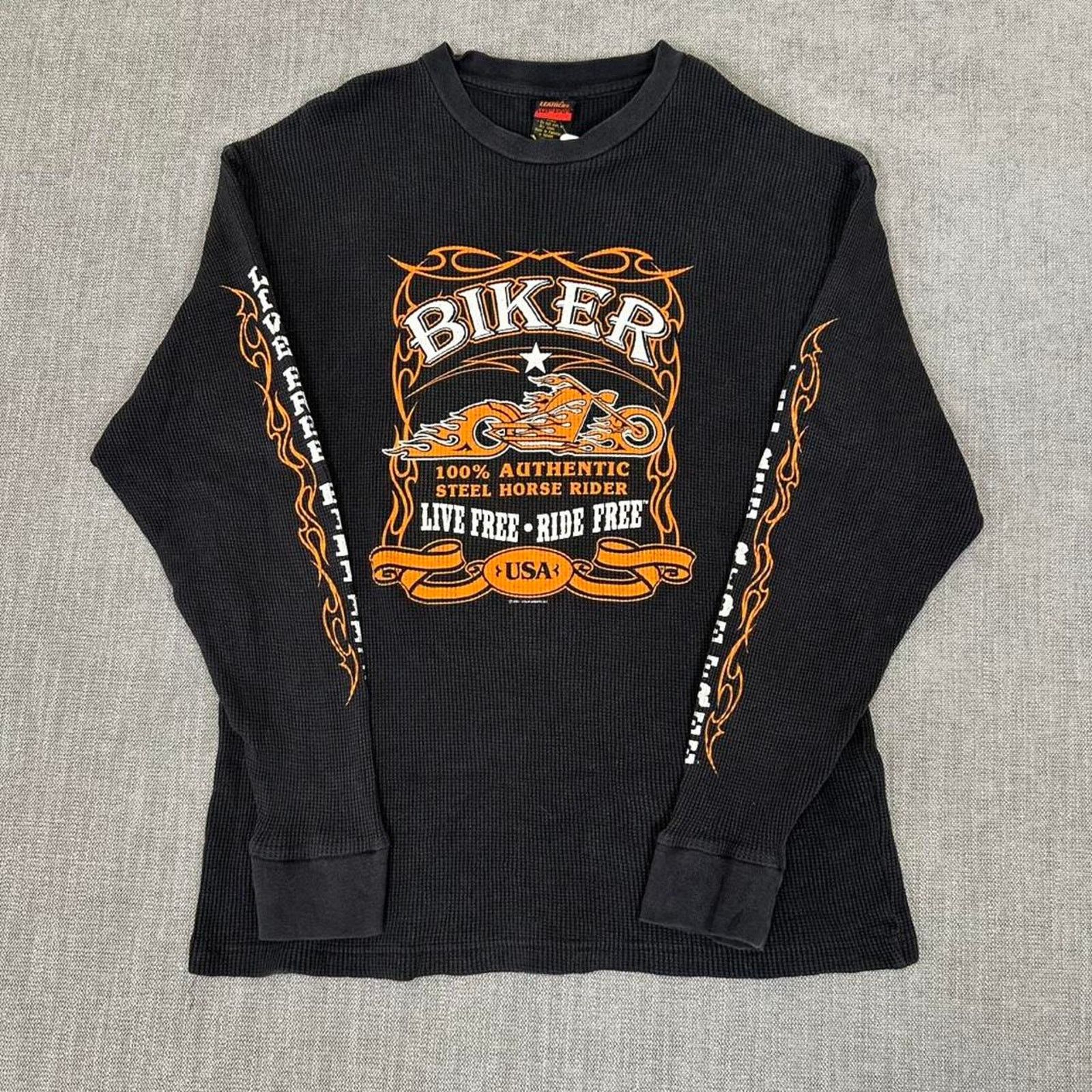 Harley Davidson Y2K Hot Leathers Biker thermal flame long sleeve T-shirt Size US XXL / EU 58 / 5 - 1 Thumbnail
