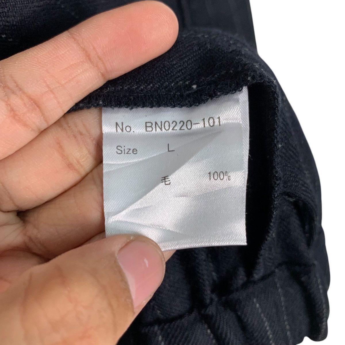 Japanese Brand BENINE Dark Blue Wool Pinstripe Jacket #2698-C121 Size US L / EU 52-54 / 3 - 16 Thumbnail