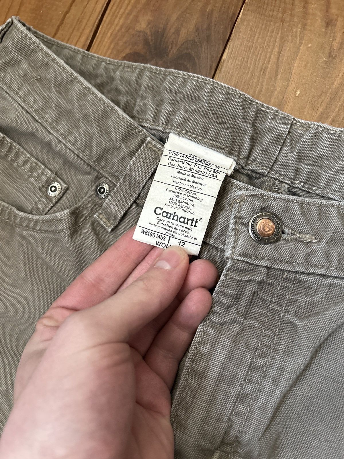 Carhartt × Vintage Vintage Carhartt Green Grey Carpenter Shorts Size US 30 / EU 46 - 3 Thumbnail