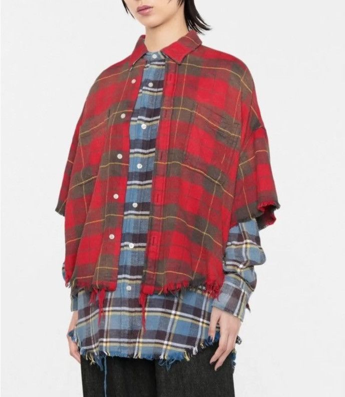 R13 Plaid Check Layered Shirt Size US M / EU 48-50 / 2 - 1 Thumbnail