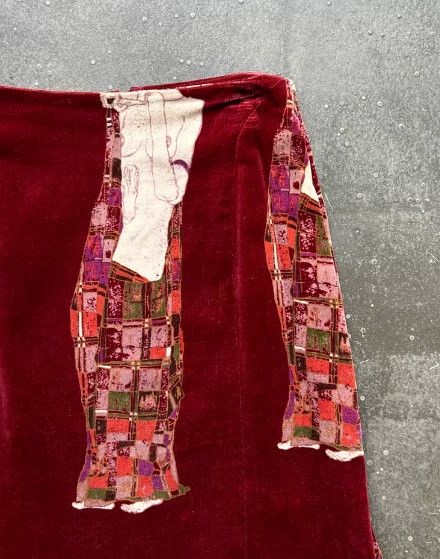 Bajra bajra Maid Print Velvet Skirt Size 30" / US 8 / IT 44 - 3 Thumbnail