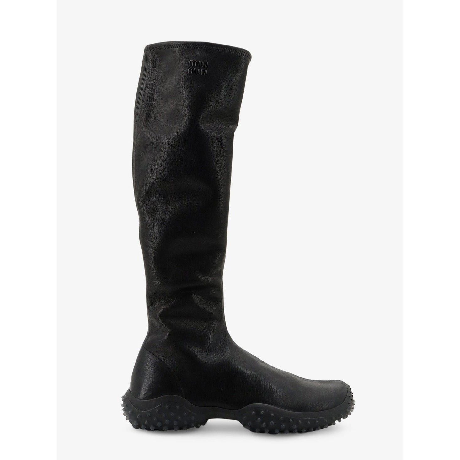 Miu Miu $2300 Stretch Nappa Leather Black Boots New & Authen, Women's (Size 9.5)