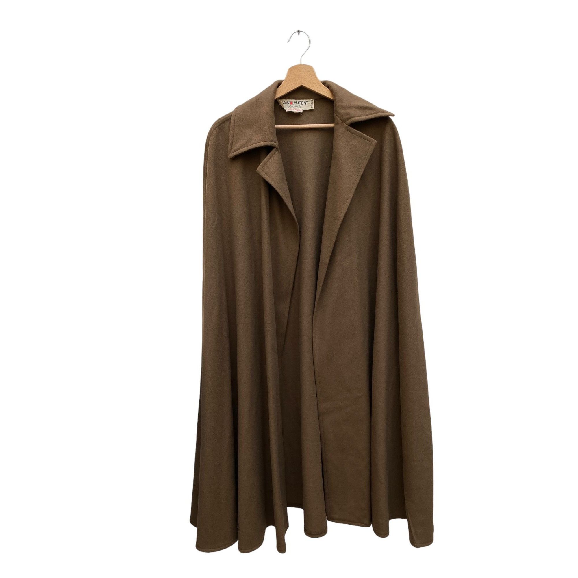 Saint Laurent Paris × Yves Saint Laurent 1970S Vintage Brown Wool Cape Size XS / US 0-2 / IT 36-38 - 1 Thumbnail