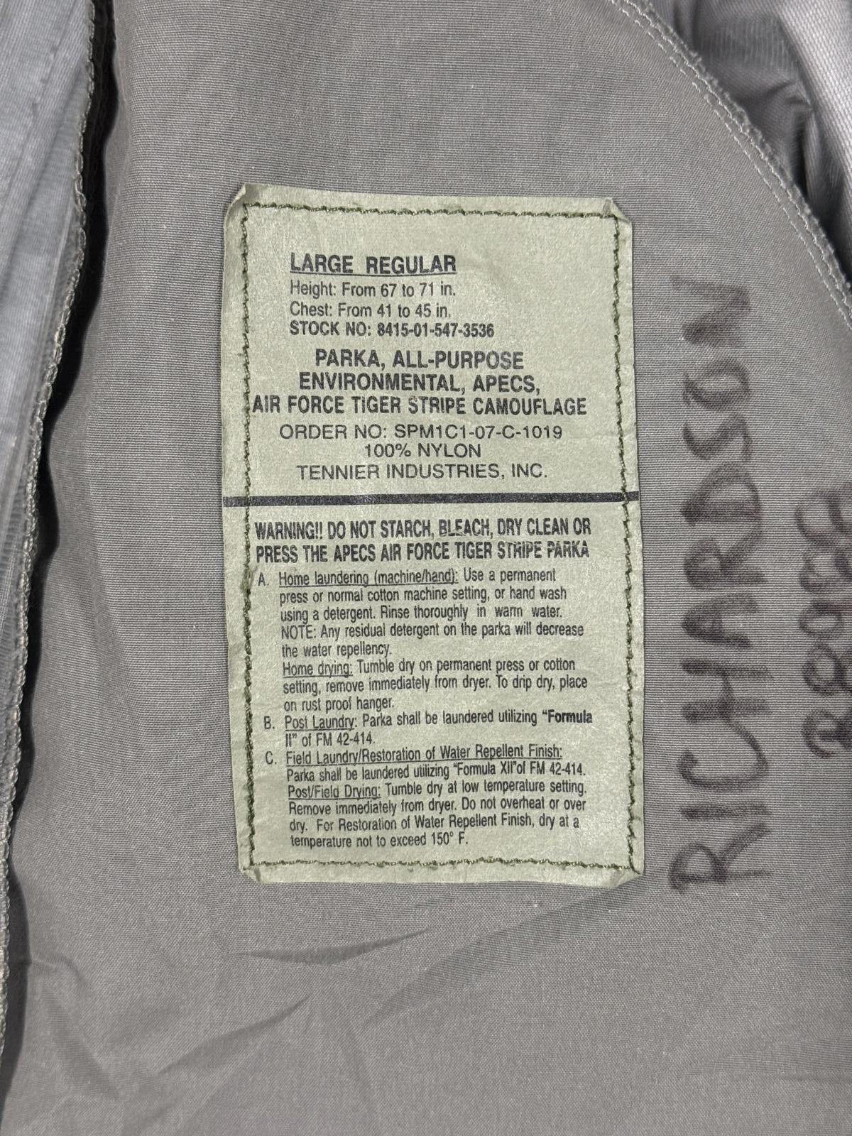 Other 00s Military Tiger Stripe Camo Gore-Tex Shell Jacket Size L / US 10 / IT 46 - 6 Thumbnail
