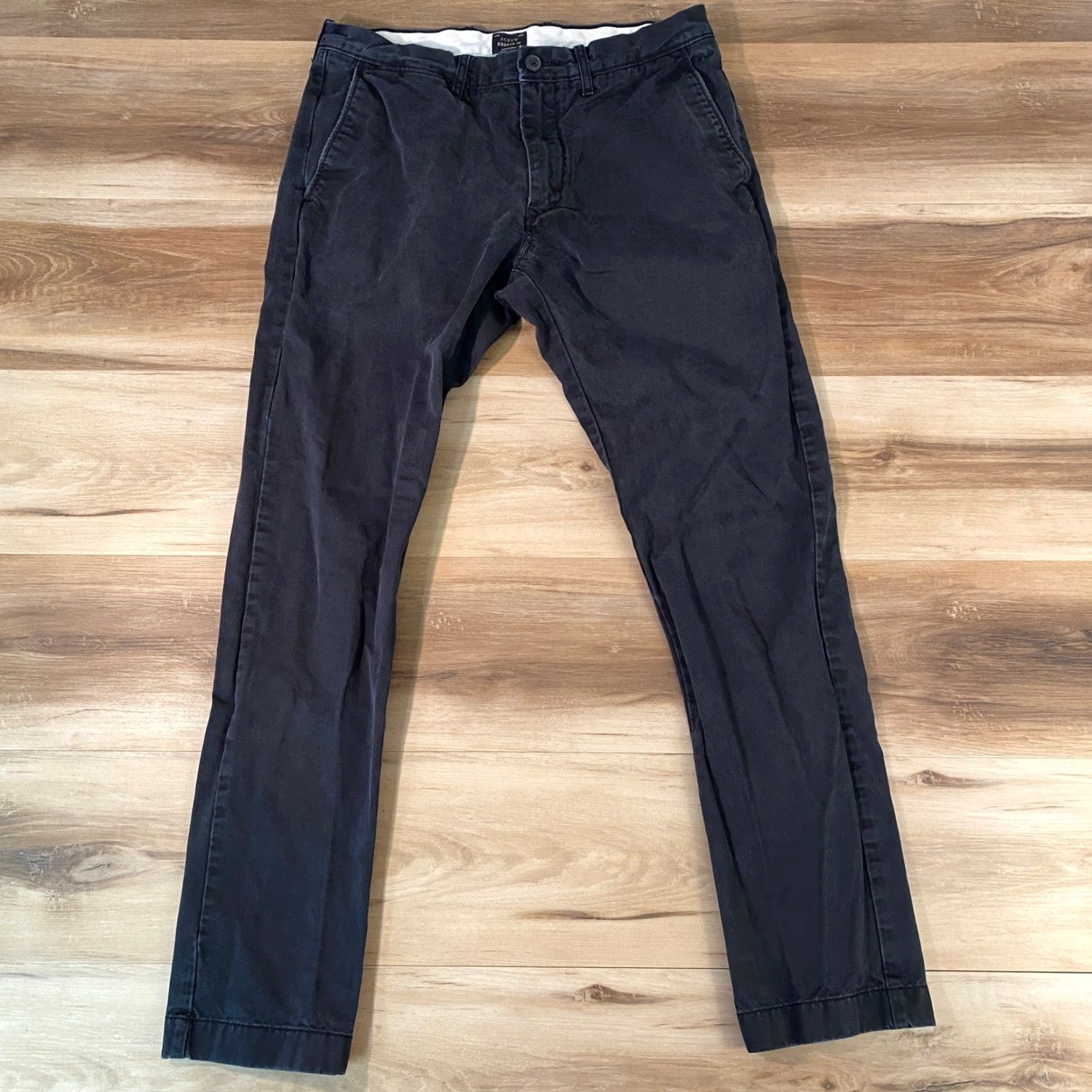 J.Crew J.Crew 484 Slim Fit Chino Pants Mens 31 x 30 Black Cotton Twill Size US 31 - 2 Thumbnail