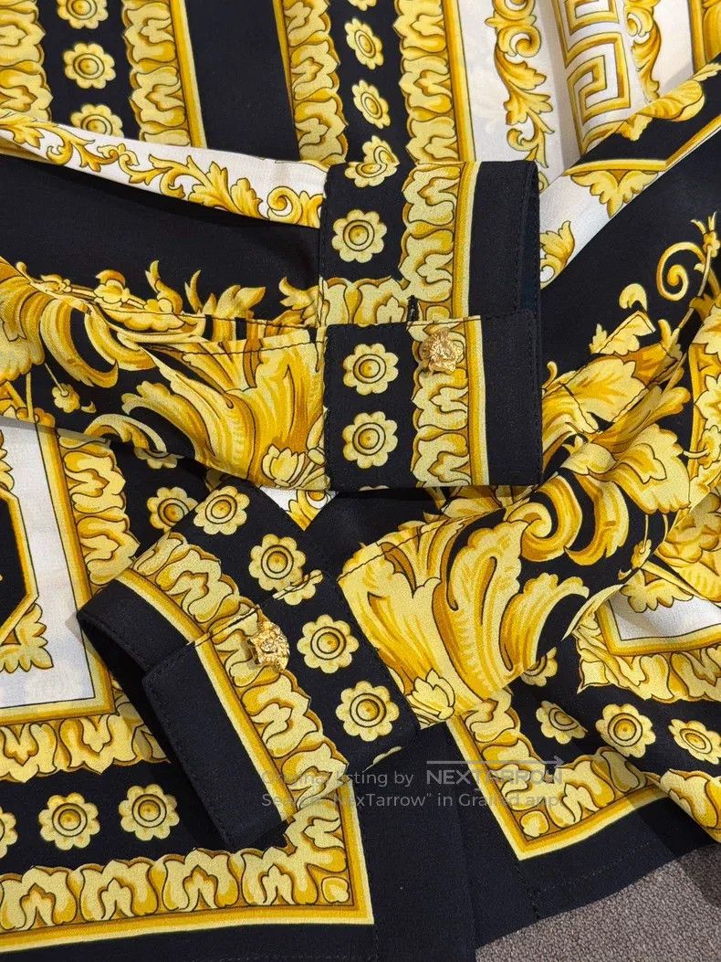 Versace Versace Black gold baroque style mulberry silk shirt Size US S / EU 44-46 / 1 - 3 Thumbnail