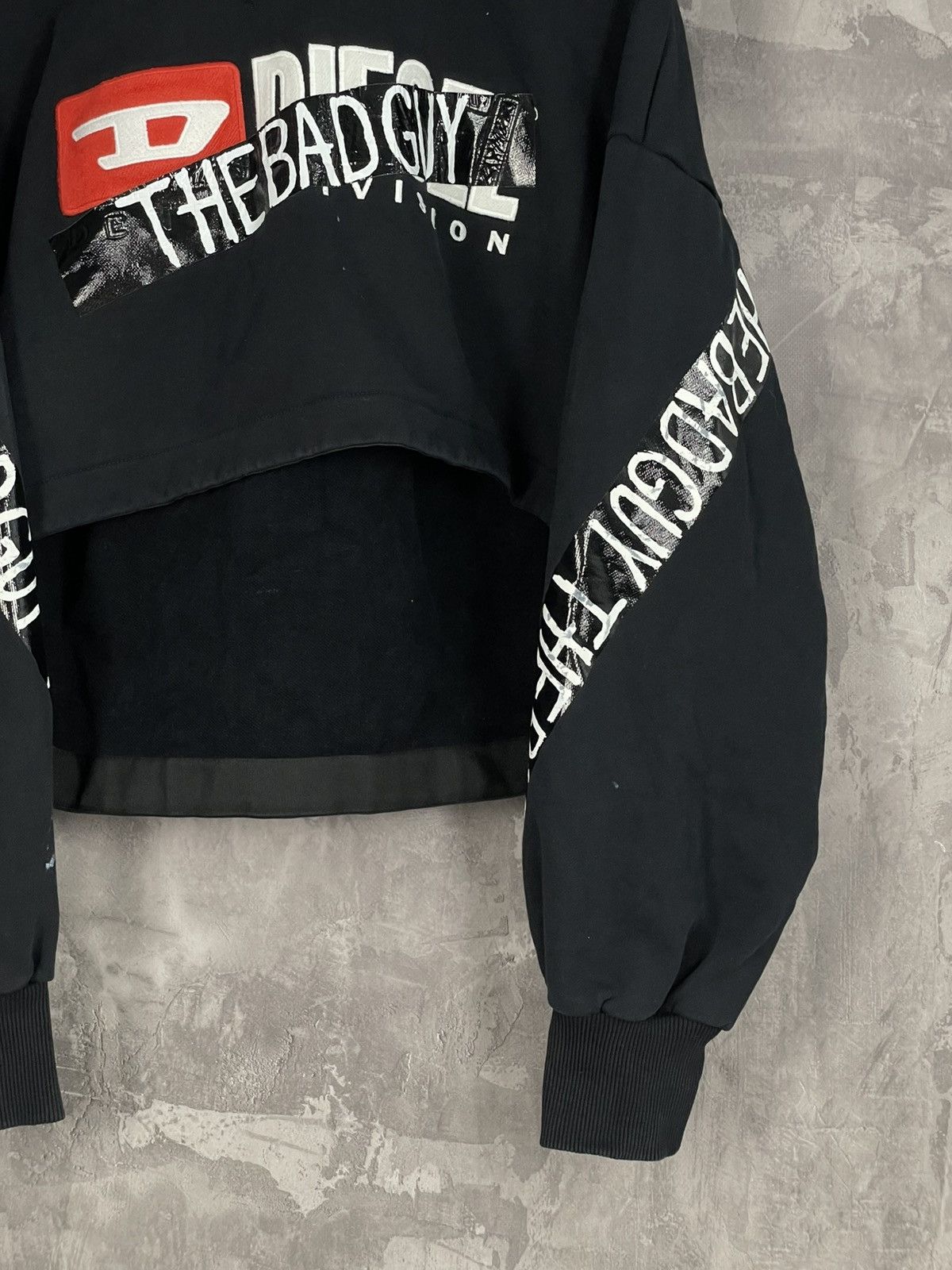 Diesel × Vintage 🔥VINTAGE DIESEL Y2K CROPPED BIG LOGO HOODIE🔥 Size L / US 10 / IT 46 - 6 Thumbnail