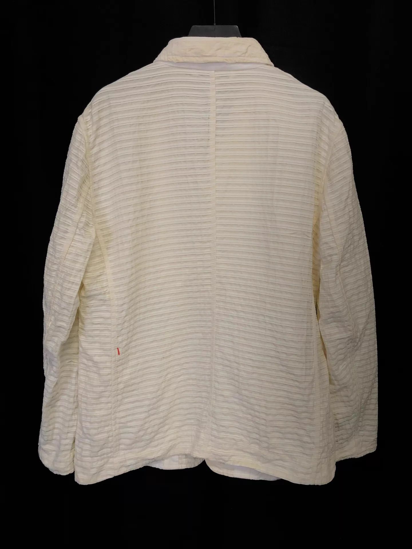 Casey Casey casey casey Cream Ruffled Stripe Buffalo Horn Button Jacket Size US S / EU 44-46 / 1 - 4 Thumbnail