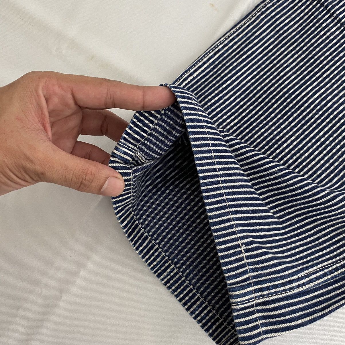 45rpm VTG 45rpm Blue Cafe Hickory Striped Workwear Denim Jeans Size US 27 - 6 Thumbnail