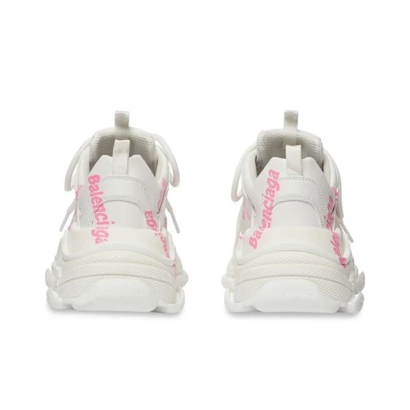 Balenciaga o1mt1gz1124 Triple S Logotype Sneakers in White/Pink Size US 7 / IT 37 - 5 Thumbnail