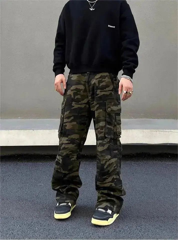 Japanese Brand Retro Straight Loose Multi Pocket Jeans Size US 32 / EU 48 - 4 Thumbnail
