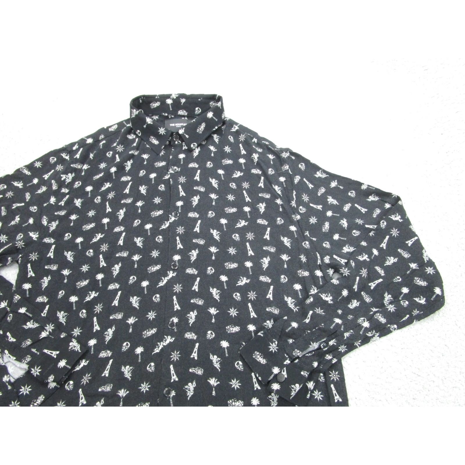 The Kooples The Kooples Shirt Large Black Relaxed Skull City Travel Print Button Front Mens Size US L / EU 52-54 / 3 - 2 Thumbnail