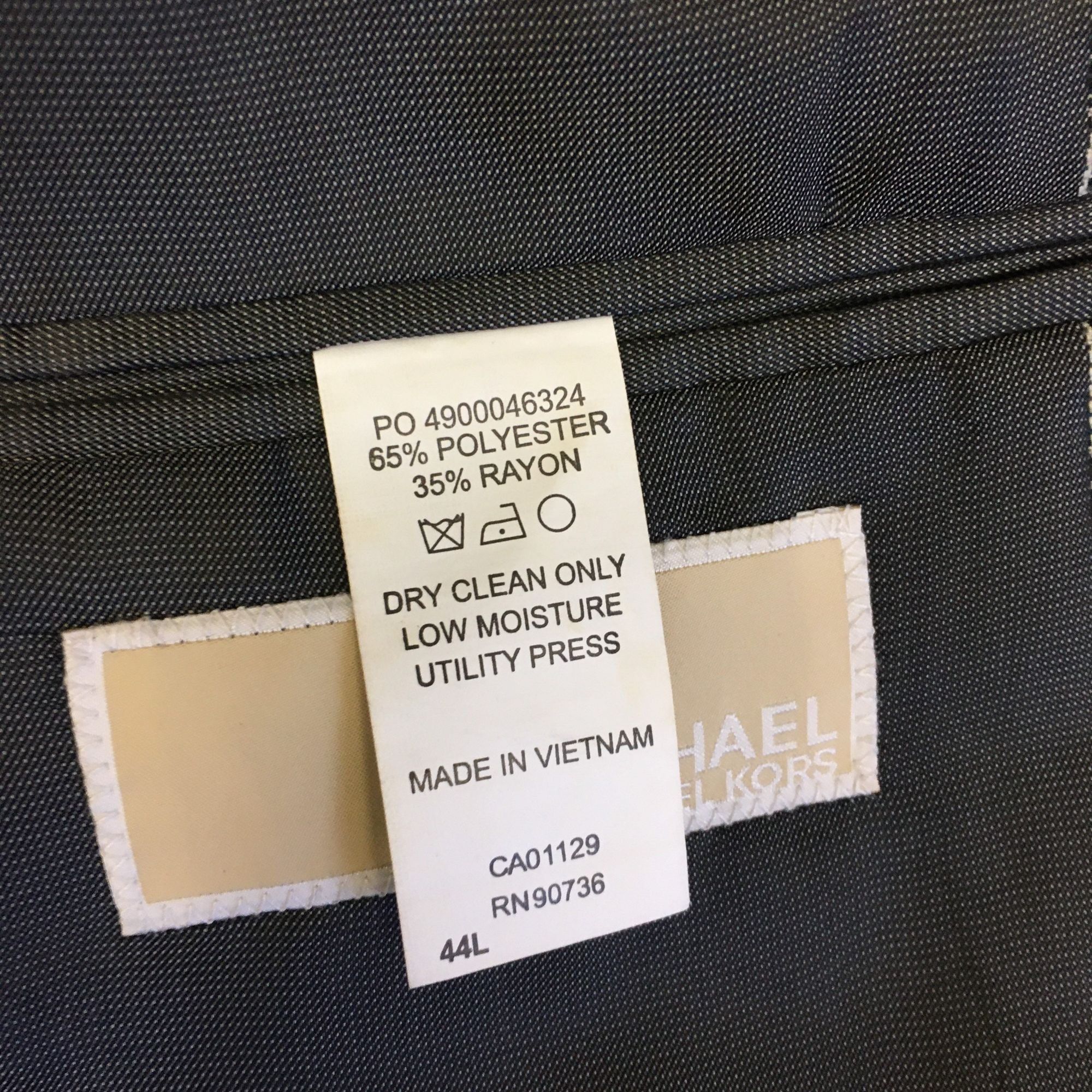 Michael Kors Vtg Michael Kors Gray Sport Coat Black Blue OVERCHECK Jacket Size 44L - 8 Thumbnail