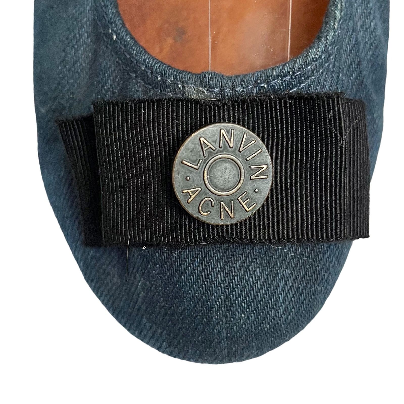 Acne Studios × Lanvin Lanvin x Acne Denim Grosgrain Bow Ballet Flats Shoes Size US 6 / IT 36 - 5 Thumbnail