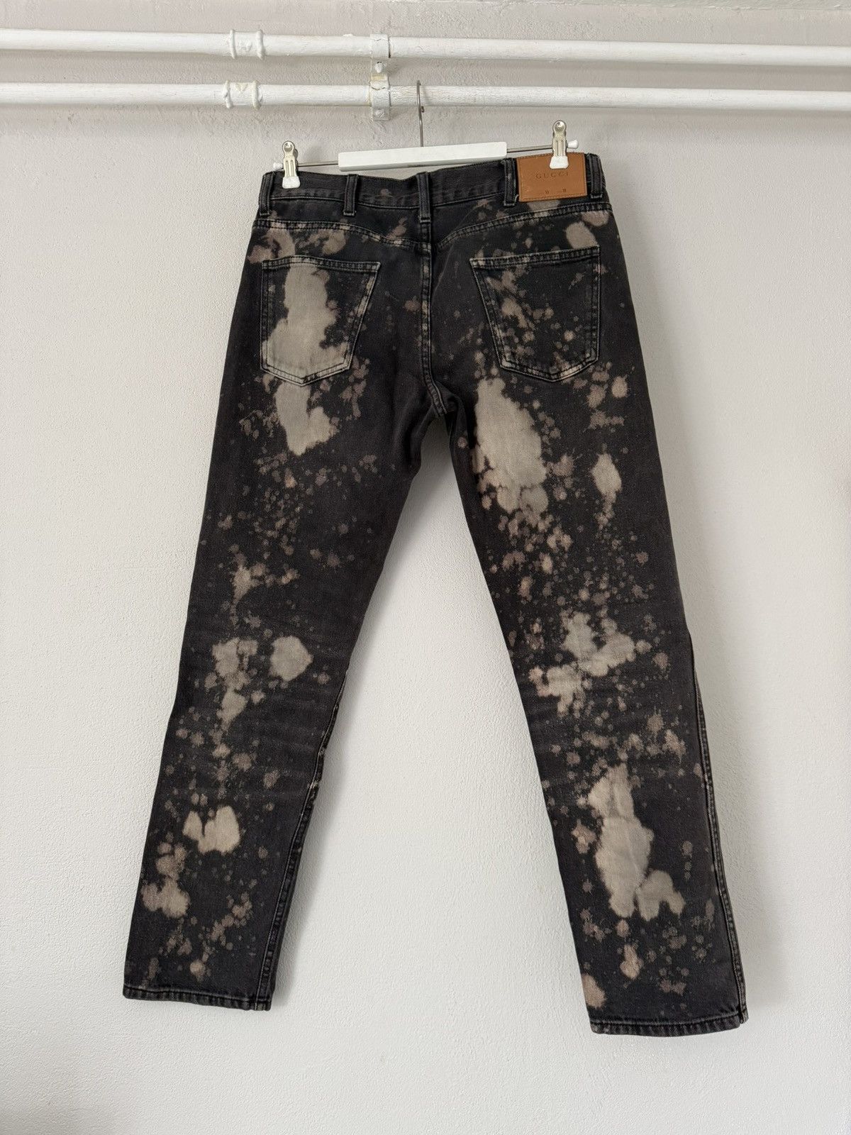 Gucci Bleached Black Slim Jeans with Paint Effect Size US 30 / EU 46 - 5 Thumbnail