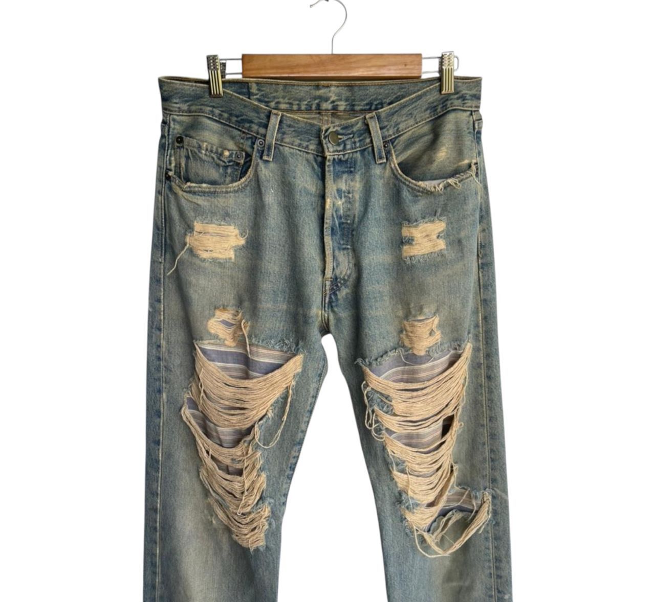 Seditionaries Vintage Heavy Ripped Grunge Jeans Size US 33 - 3 Thumbnail