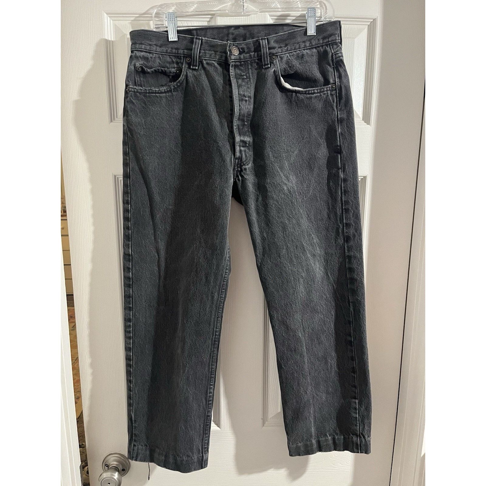 Levi's Vtg Levi’s 501-0660 90s Button Fly Black Denim USA 34W READ Size US 34 / EU 50 - 1 Thumbnail