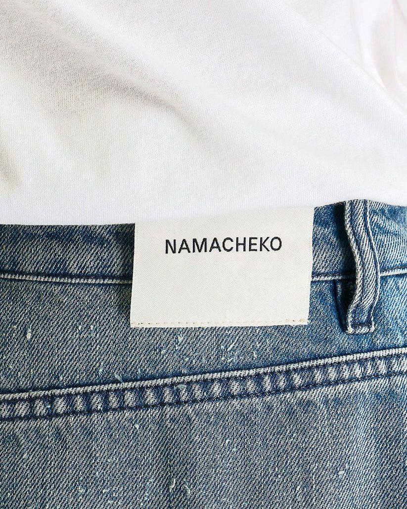Namacheko o1s1v1r1oon0825 Hand Pilled Regular Jeans in Light Blue Size US 32 / EU 48 - 5 Thumbnail
