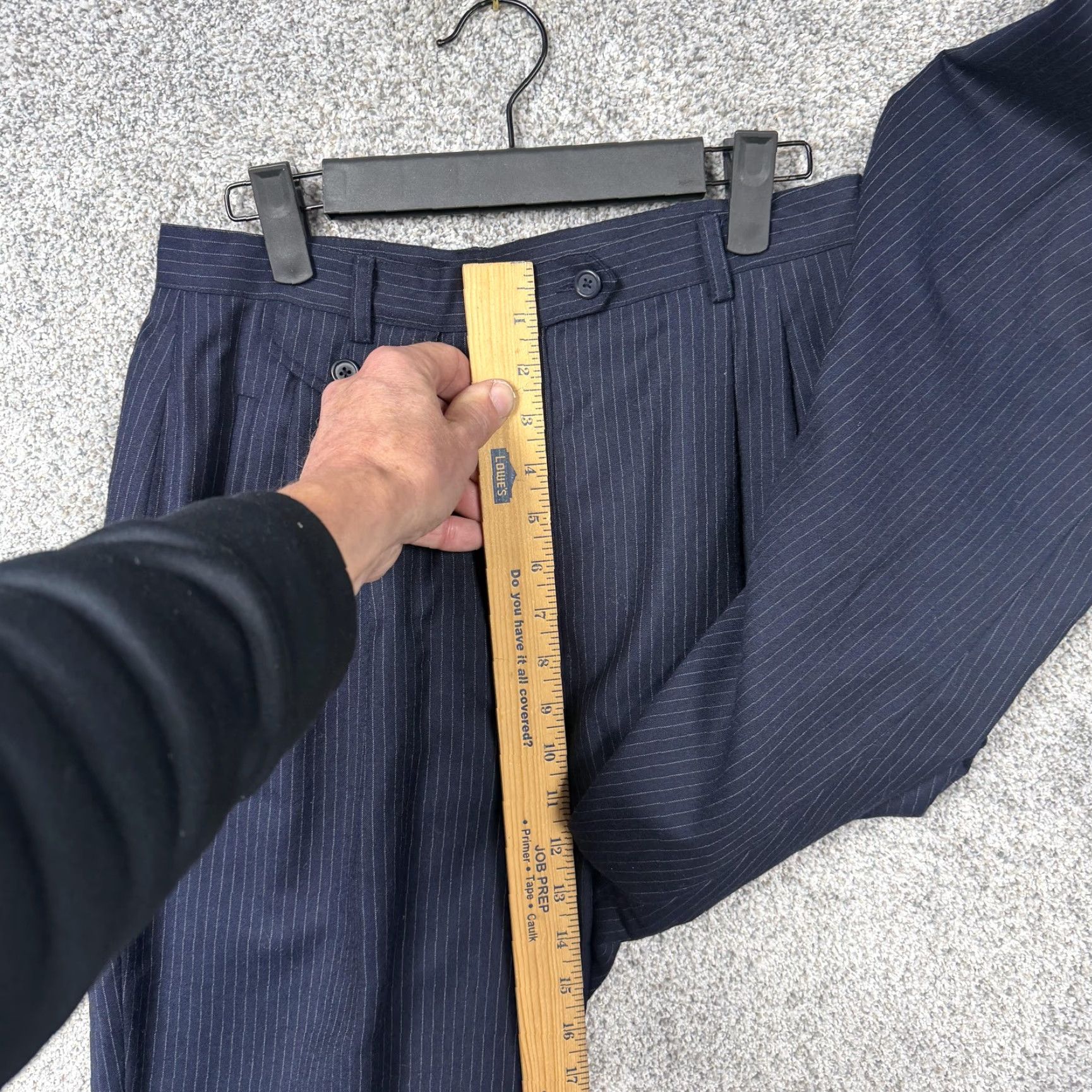 Ralph Lauren Y2K Lauren Ralph Lauren Pants Pinstripe Wool Lined Petite 12P Blue Dress Pants Office Size 34" / US 12 / IT 48 - 5 Thumbnail