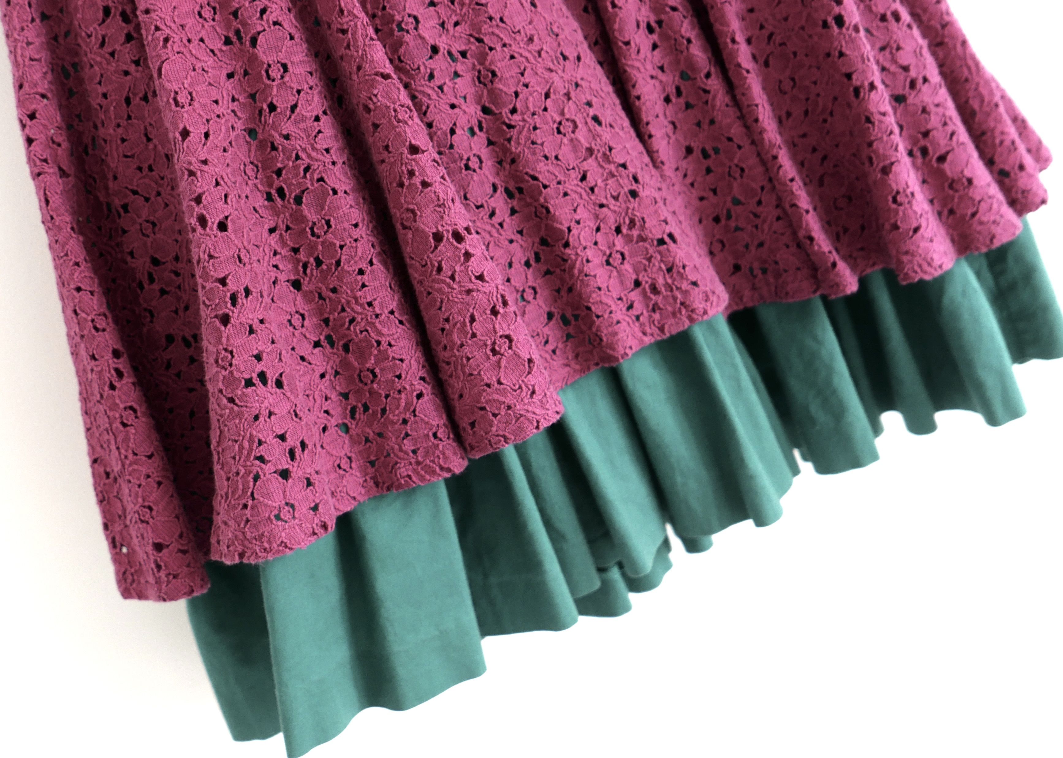 Composition by Kenzo Kenzo Composition 1980S Pink & Green Flared Mini Dress Size S / US 4 / IT 40 - 3 Thumbnail