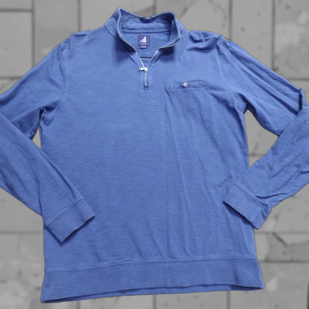 johnnie-O johnnie-O Mens Sweater 1/4 Zip Embroidered Cotton Blue M Pullover Long Sleeve Casual Regular Size M Mens Size US M / EU 48-50 / 2 - 1 Thumbnail