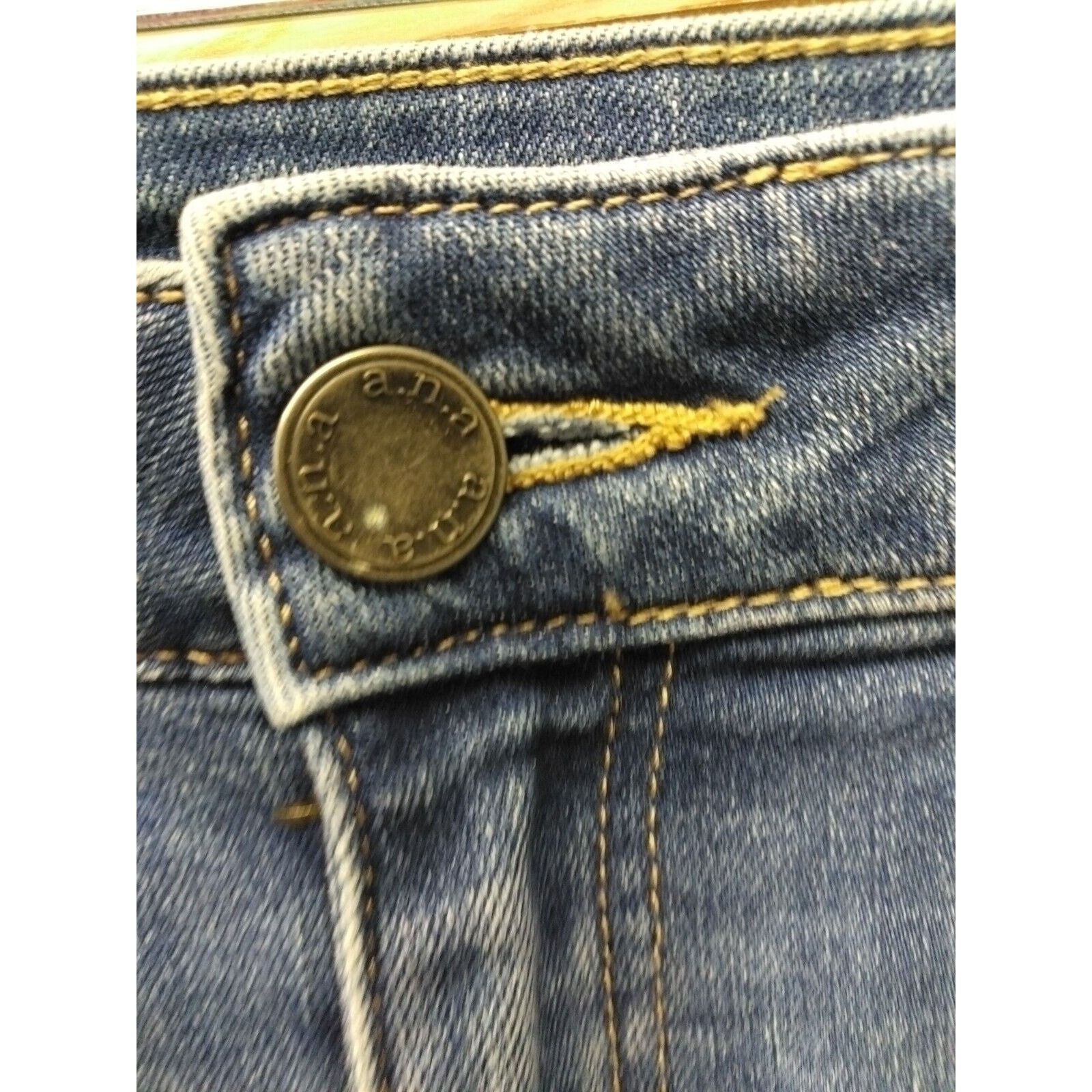 Other Ana jeans 32/14 women cuffed cropped blue dark washDestressd Size 36" / US 14 / IT 50 - 5 Thumbnail