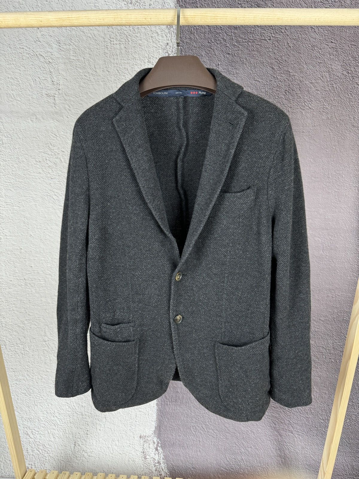 Tombolini Tombolini flying gray lana wool/nylon blazer men's 52R Size 42R - 1 Thumbnail