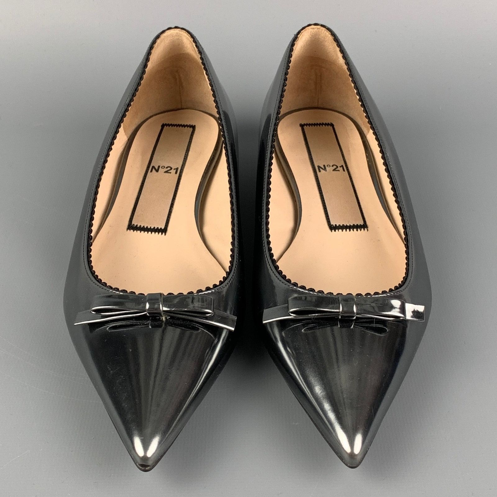 No. 21 Nº21 Size 7 Silver Leather Pointed Toe Flats Size US 7 / IT 37 - 4 Thumbnail