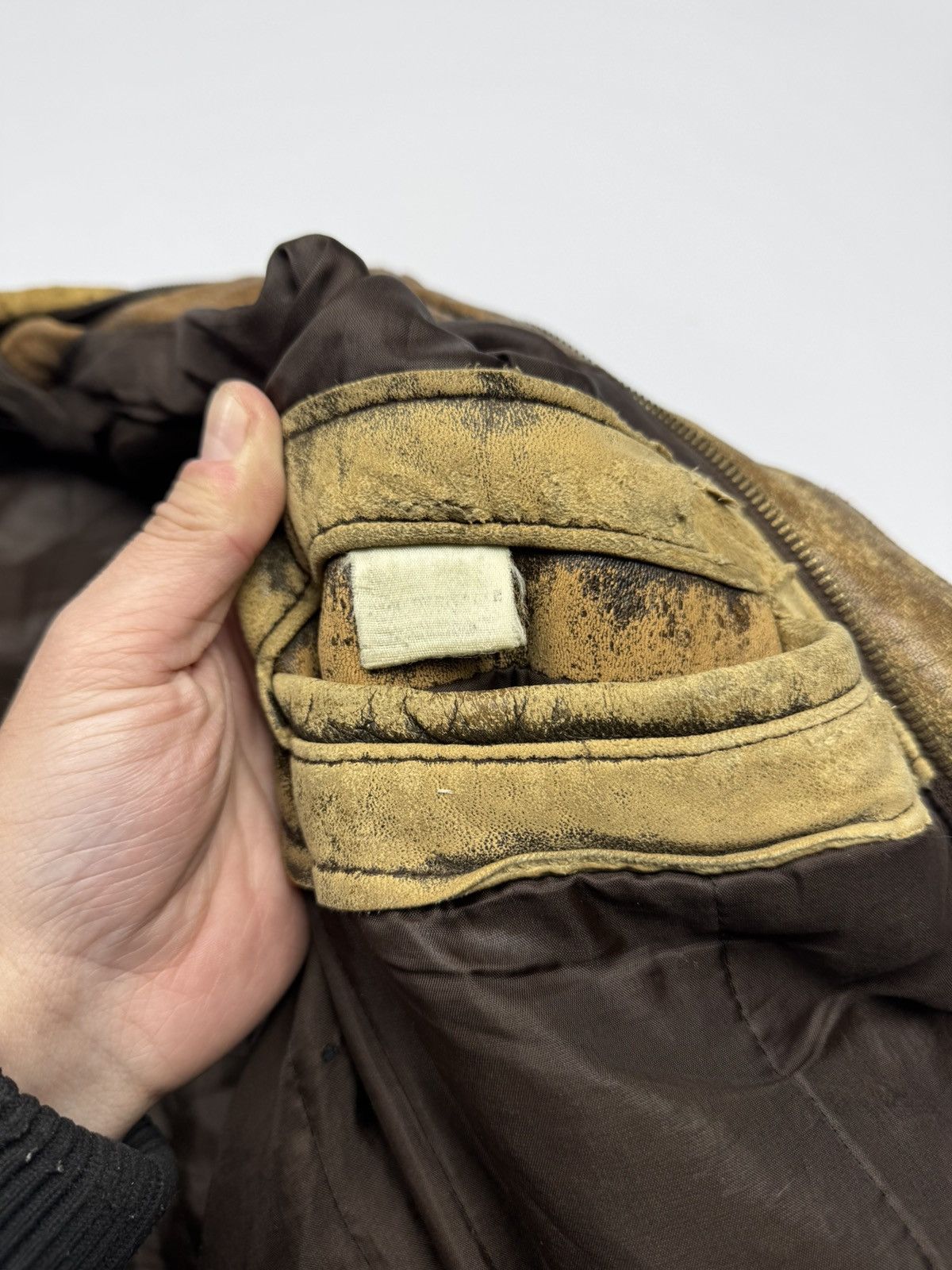 Vintage Vintage Top Gun Heavy Distressed Aviation Leather Jacket Size US L / EU 52-54 / 3 - 20 Thumbnail