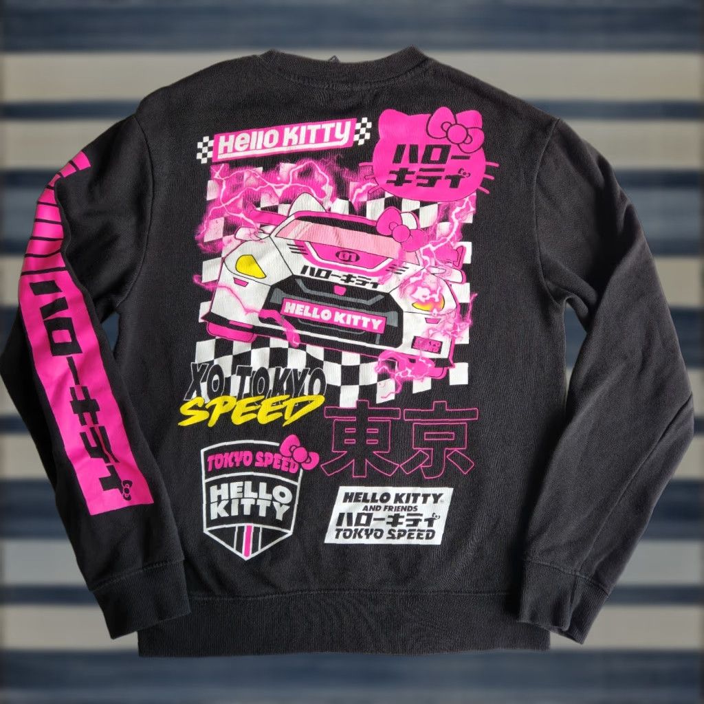 Vintage VINTAGE Hello Kitty And Friends Tokyo Speed Racer Black Small Graphic Sweatshirt Size S / US 4 / IT 40 - 1 Thumbnail