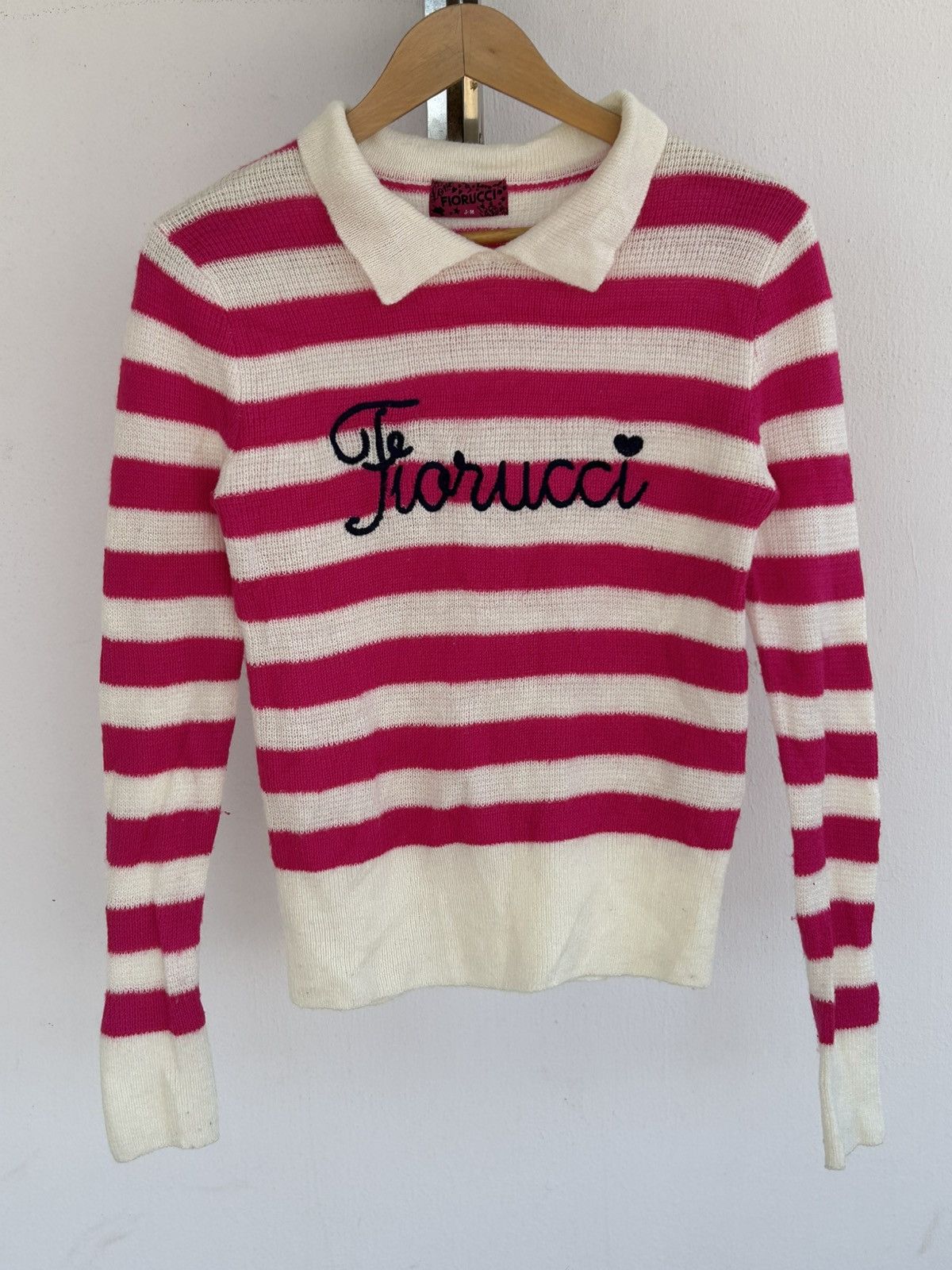 Fiorucci Fiorucci Polo Longsleeve Pink White Pink Stripes Size M / US 6-8 / IT 42-44 - 1 Thumbnail