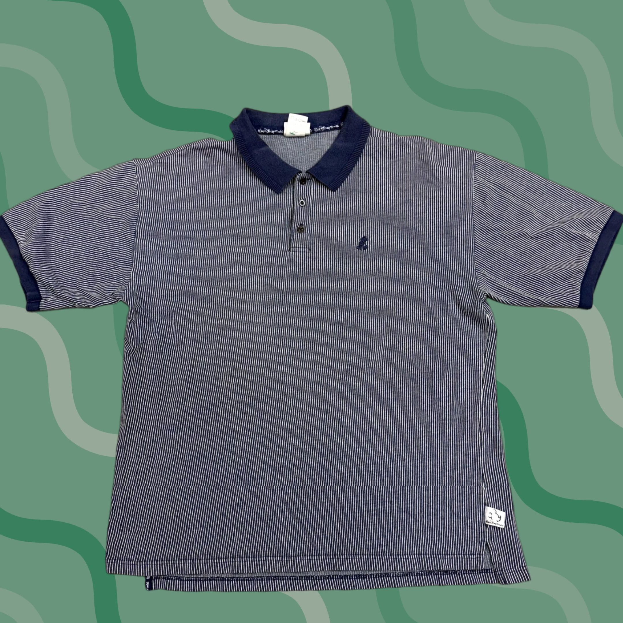 Disney VINTAGE Walt Disney World Polo Shirt Mens XL Blue Striped Mickey Mouse Cotton Size US XL / EU 56 / 4 - 1 Thumbnail