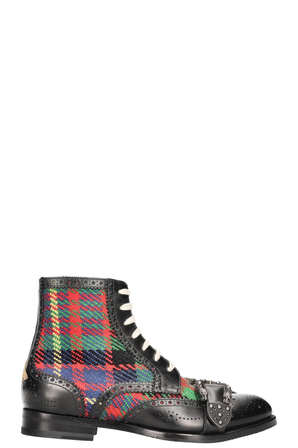 Gucci o1tko11025 Tartan Brogue Ankle Boots in Multicolor Size US 7 / EU 40 - 1 Thumbnail