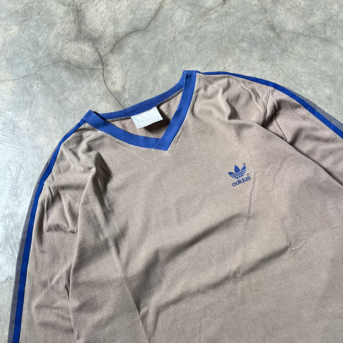 Adidas Vintage 80s Adidas 3 Stripe Longsleeve Shirt Size US L / EU 52-54 / 3 - 3 Thumbnail
