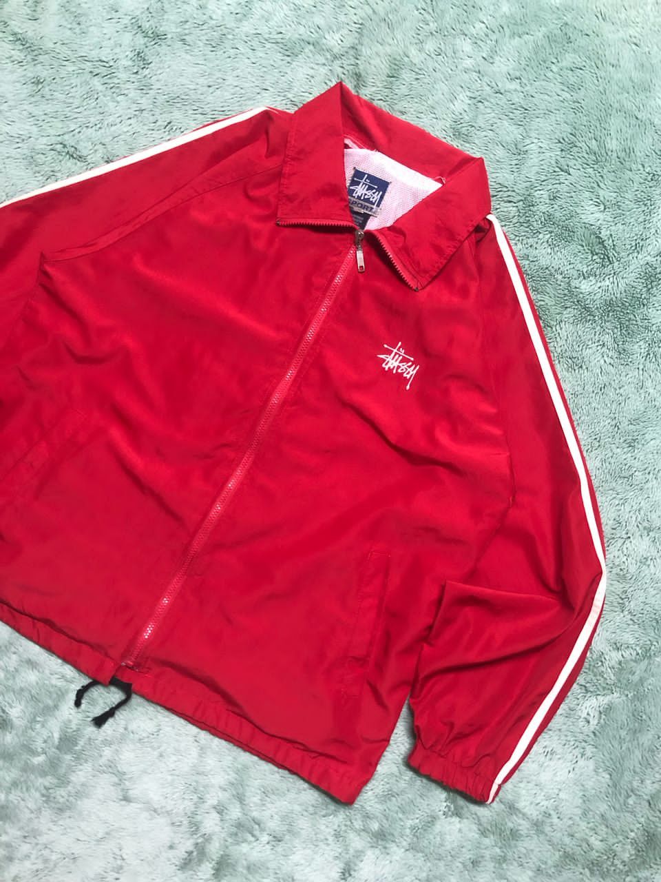 Stussy VINTAGE STUSSY SPORT RED WINDBREAKER LIGHT JACKET Size US L / EU 52-54 / 3 - 5 Thumbnail