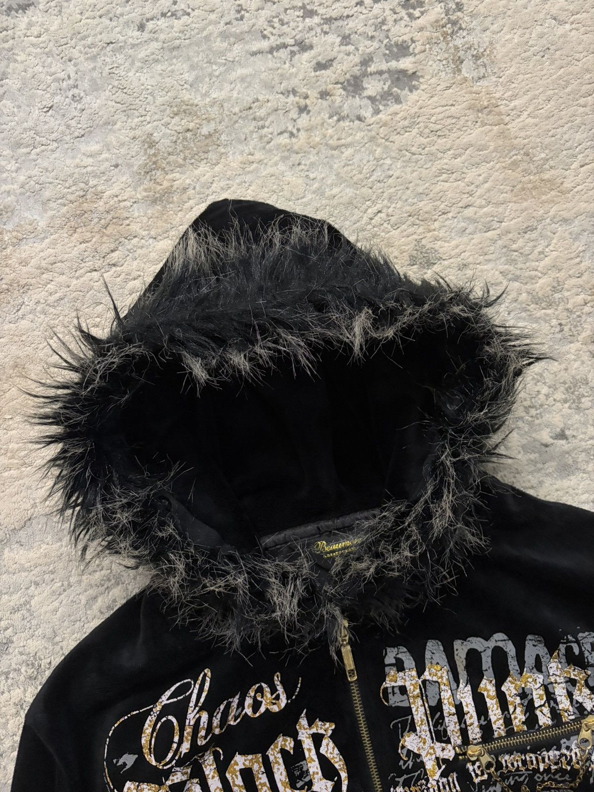 Beaumere Beaumere Aristocratic - Fur Hood Script Velvet Hoodie Size US M / EU 48-50 / 2 - 2 Thumbnail