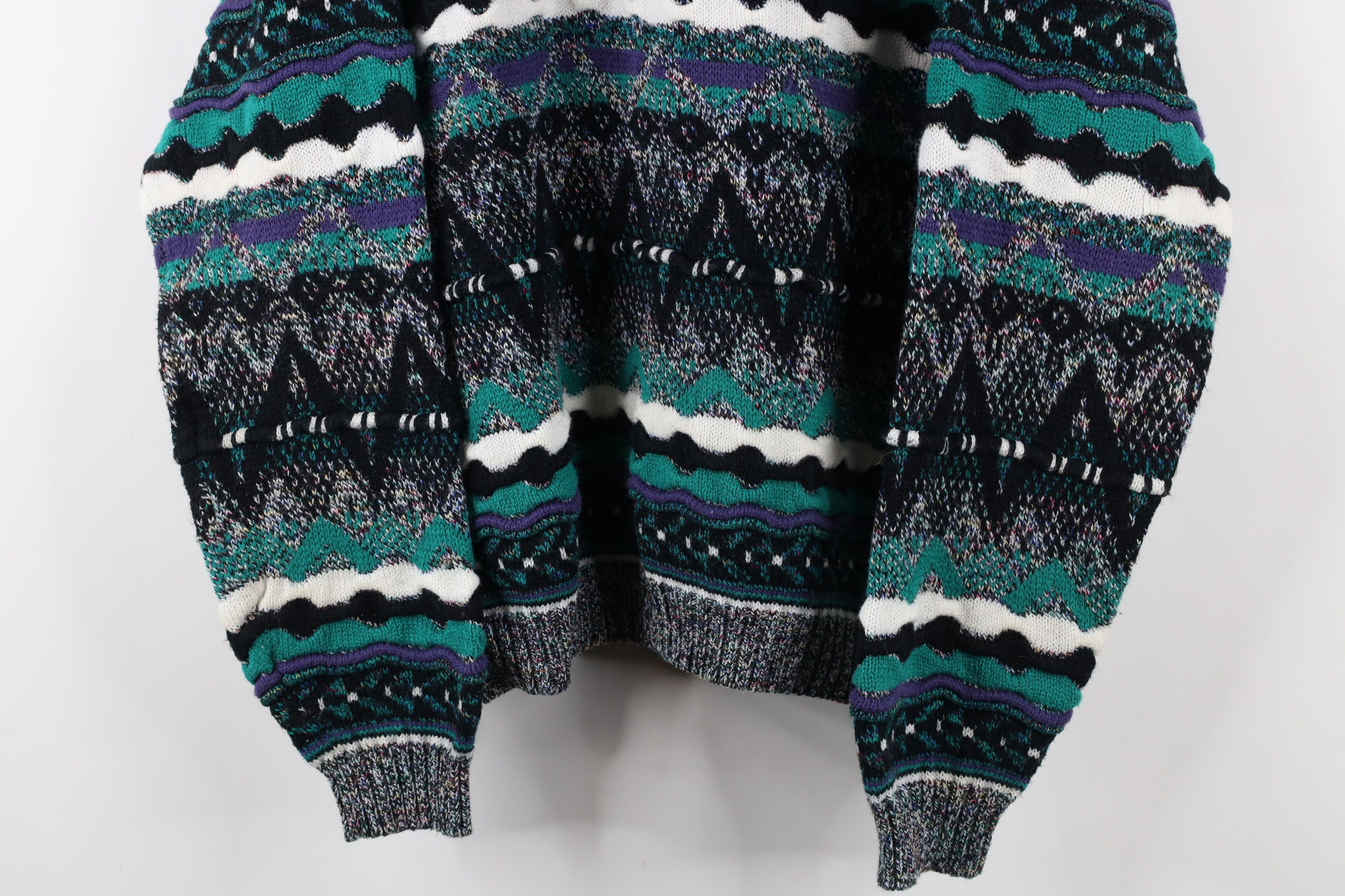 Vintage Vintage 90s Coogi Style Rainbow Textured Knit Sweater Size US L / EU 52-54 / 3 - 3 Thumbnail