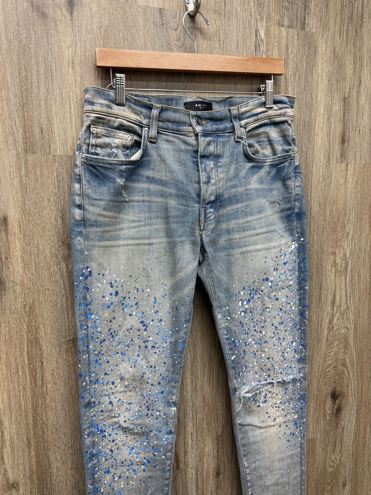 Amiri Mike Amiri Paint Crystals Jeans Size US 31 - 3 Thumbnail