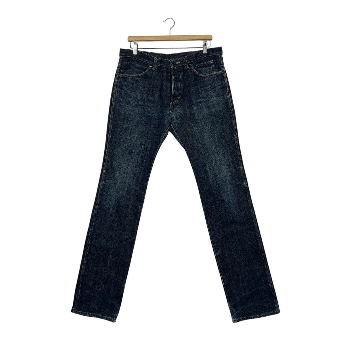 20471120 Vintage Stiff Denim Jeans Size 34" / US 12 / IT 48 - 1 Thumbnail
