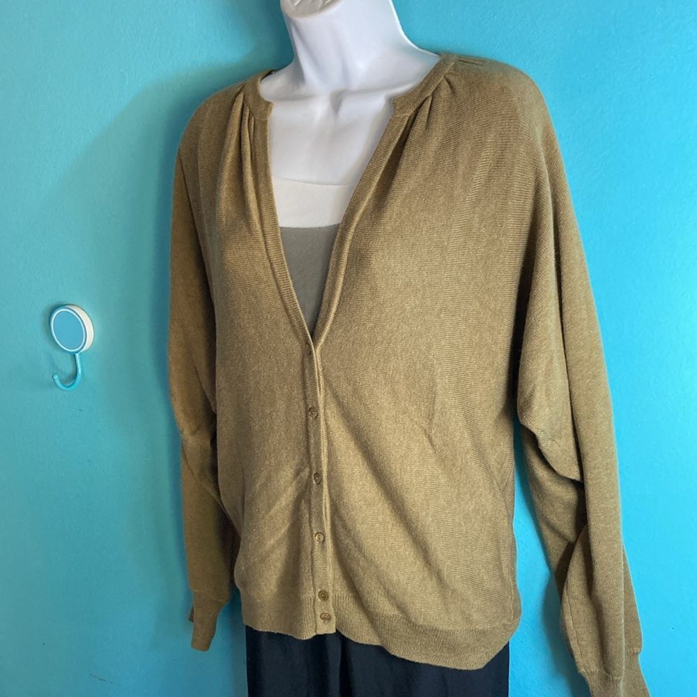 Magaschoni Magaschoni Size M Dolman Sleeve V-Neck Olive Knit Cardigan O Size M / US 6-8 / IT 42-44 - 9 Thumbnail