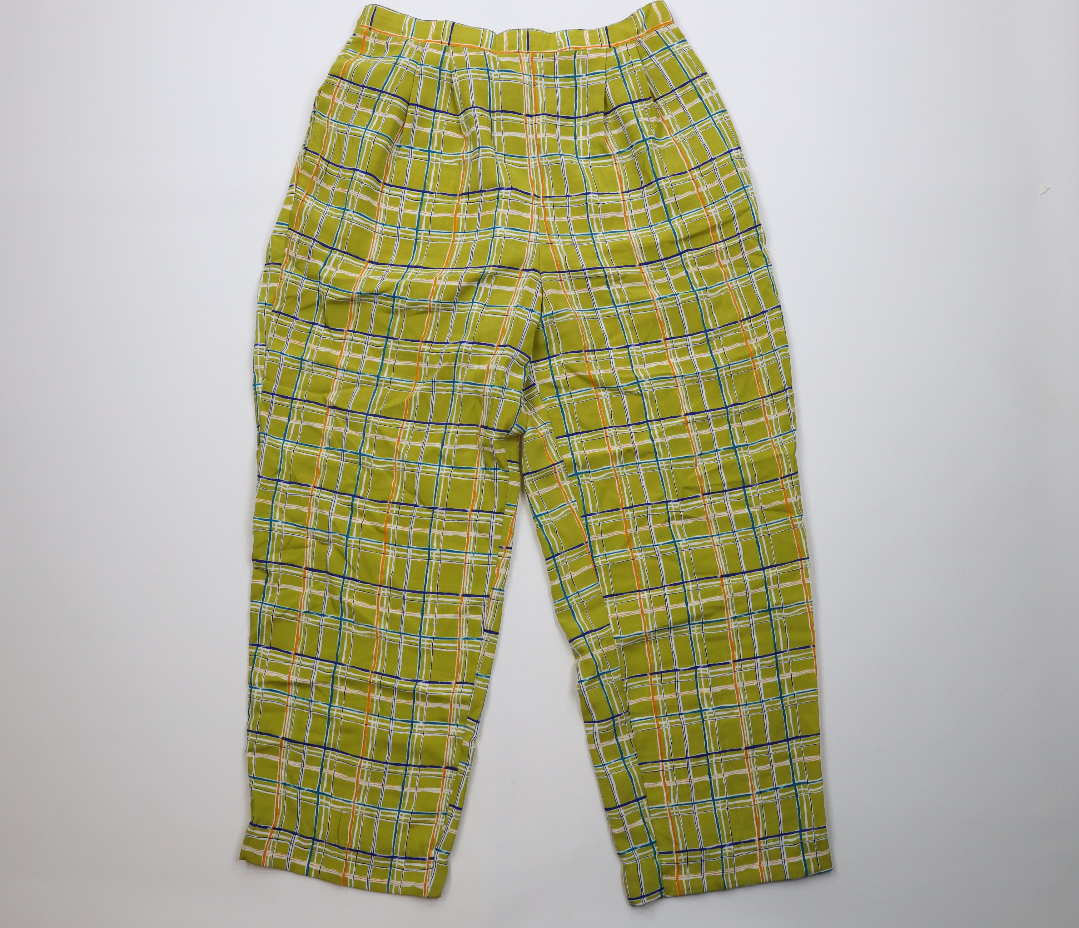 Vintage Vintage Y2K Lane Bryant Wide Leg Harem Pants Green Plaid Size 36" / US 14 / IT 50 - 1 Thumbnail