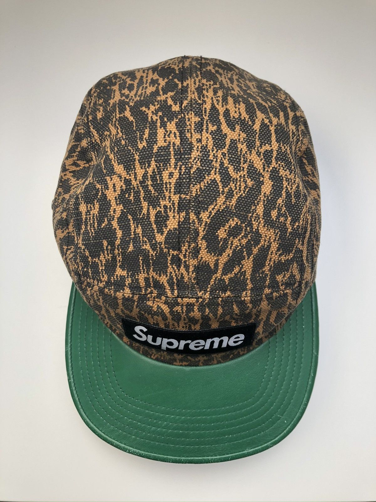 Supreme SS13 Supreme Leopard Camp Hat Green Leather Size ONE SIZE - 2 Thumbnail