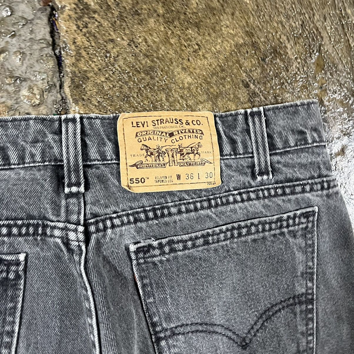 Levi's × Vintage Crazy Vintage 90s Levi's 550 Faded Black Essential Jeans Size US 34 / EU 50 - 4 Thumbnail