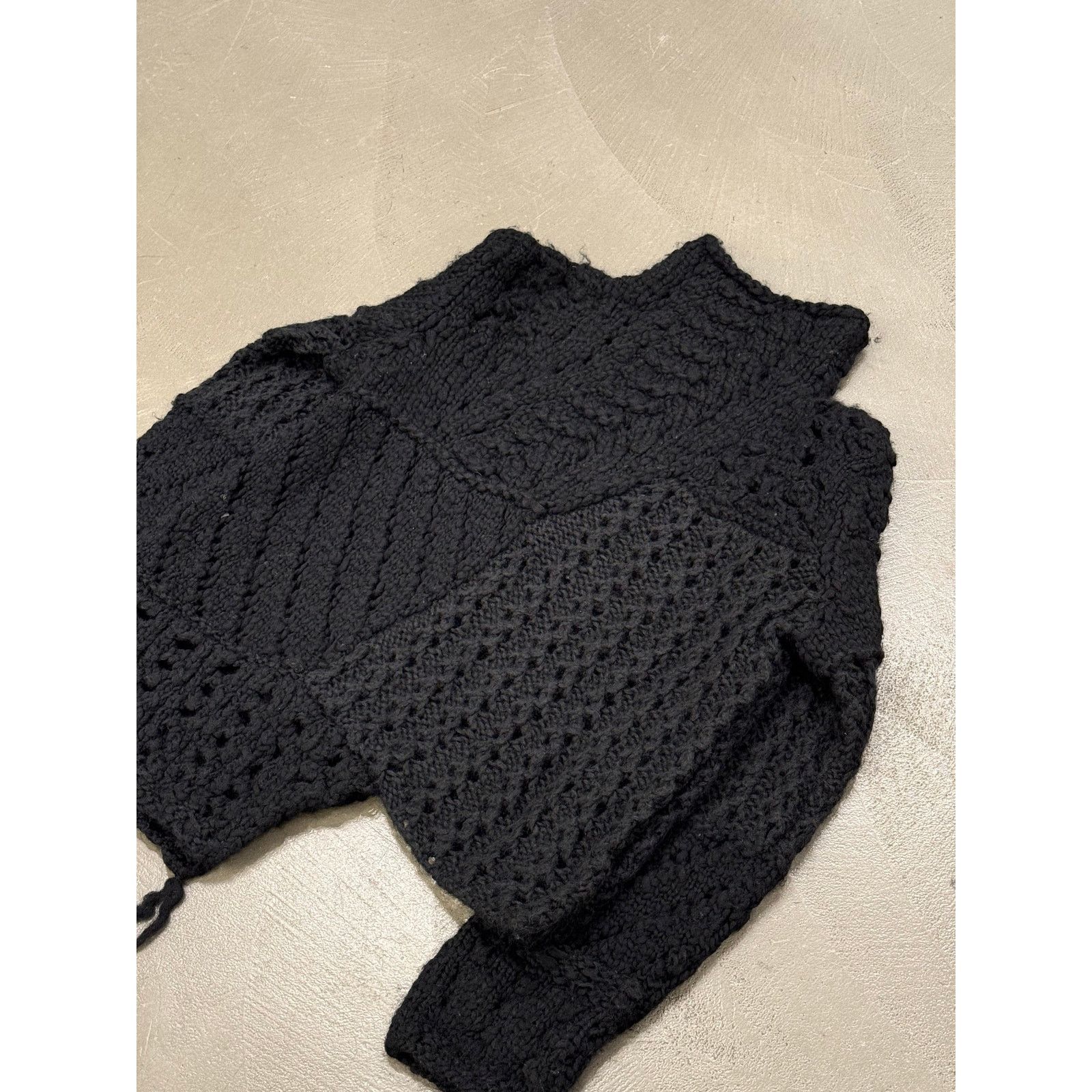 Giorgio Armani 1990s Emporio Armani patchwork heavy hand knitted sweater Size XXL / US 16-18 / IT 52-54 - 3 Thumbnail