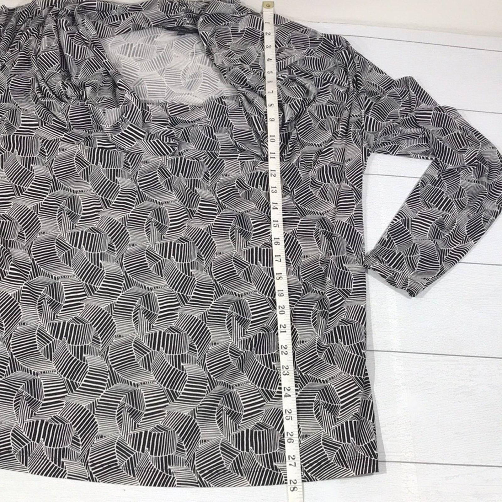 Other AK Ann Klein Black and White Long Sleeve Shirt Size 1X Size XL / US 12-14 / IT 48-50 - 4 Thumbnail