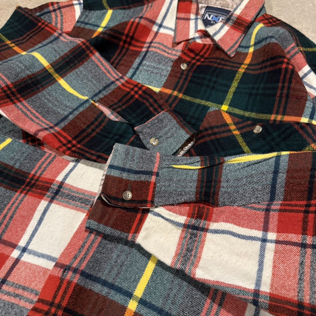 Vintage Vtg 2000s Faded Distressed Flannel Shirt ERD Grunge Skater Size US XL / EU 56 / 4 - 4 Thumbnail